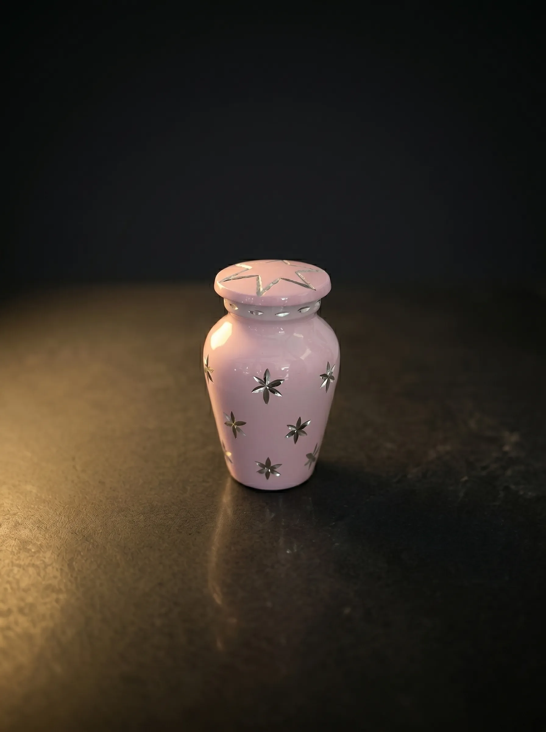 Urna de cinzas mini rosa com caixa